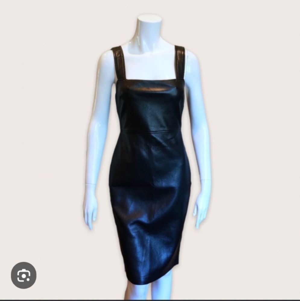 Babaton Image Faux Leather Knee Length Dress
